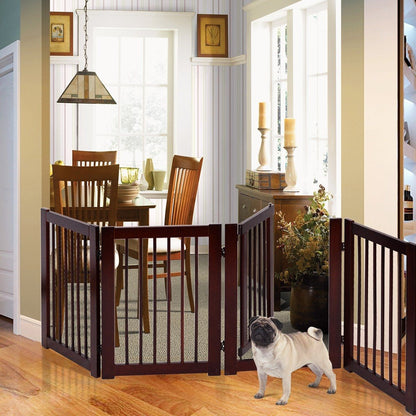 Plegable de Madera para Perros - Barrera de Seguridad de 4 Piezas (203 x 76 x 1.8 cm)